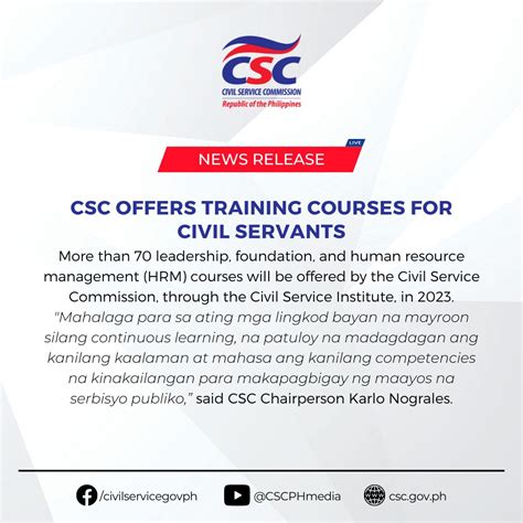 csc csi|CSC offers training courses for civil servants.